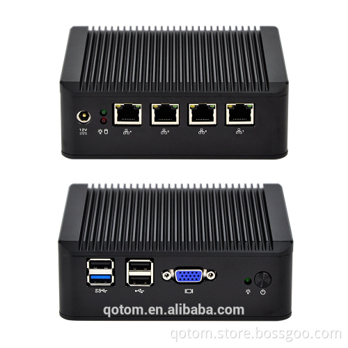 J1900 x86 Qotom Desktop Computer Mini Itx Server Barebone Firewall mac pc 1080p 4 Ethernet Router Ubuntu mini pc 12v